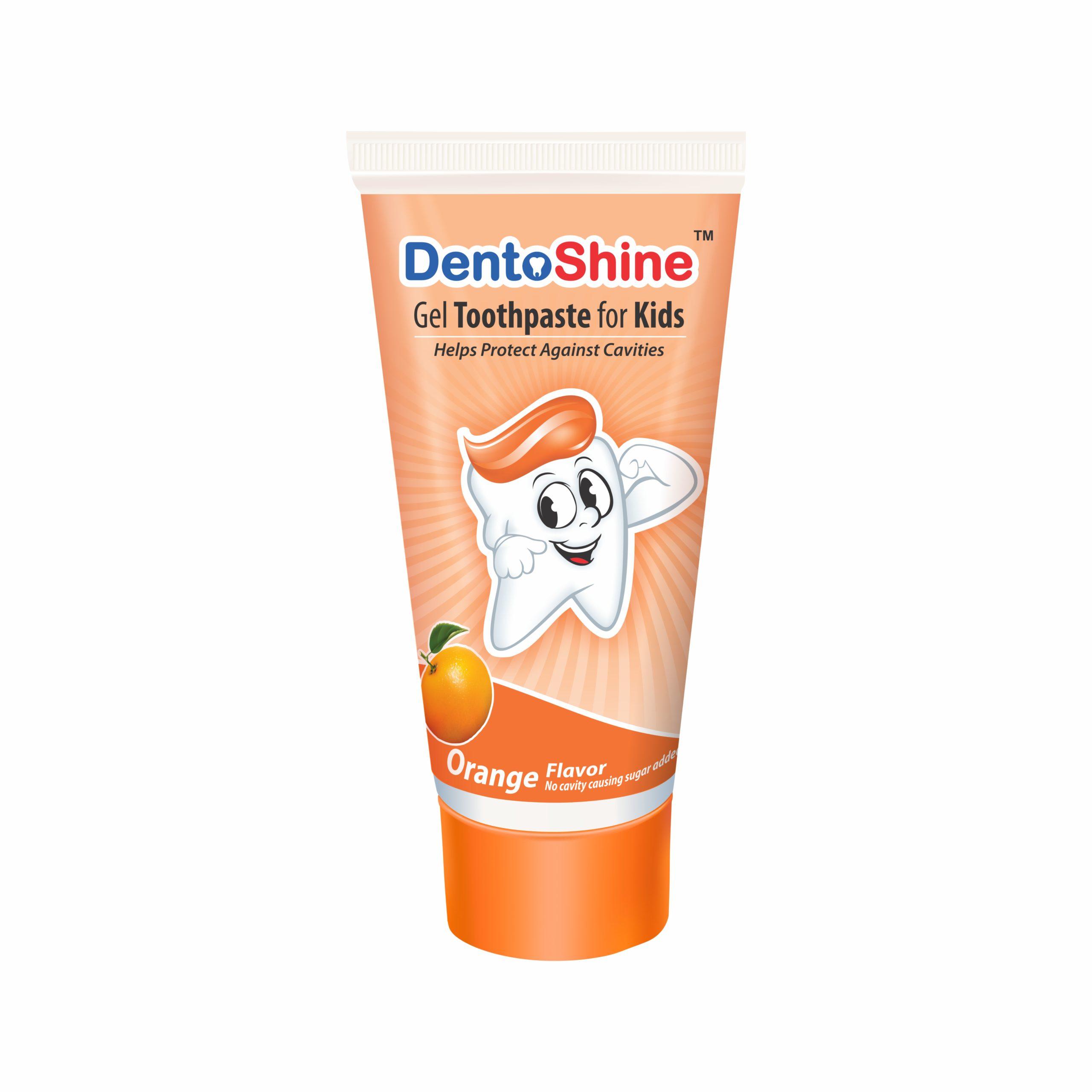 DentoShine Gel Toothpaste For Kids – Orange Flavor 80g