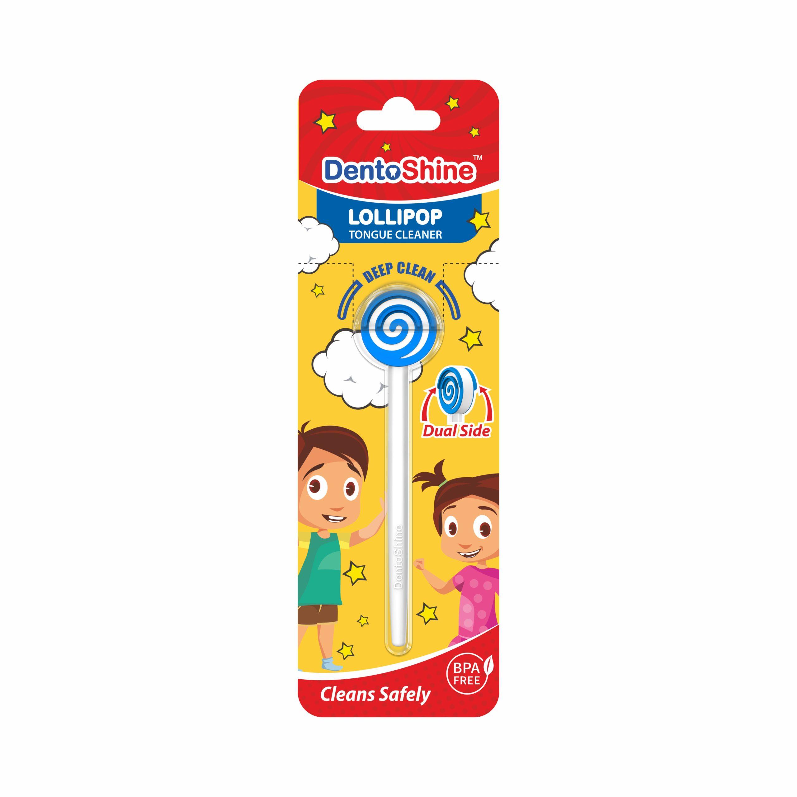 Lollipop Tongue Cleaner for Kids (Blue)