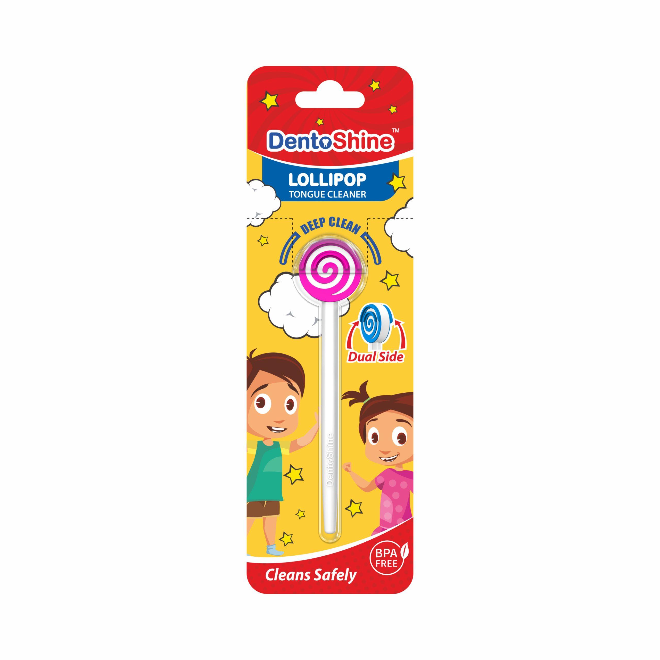Lollipop Tongue Cleaner for Kids (Pink)