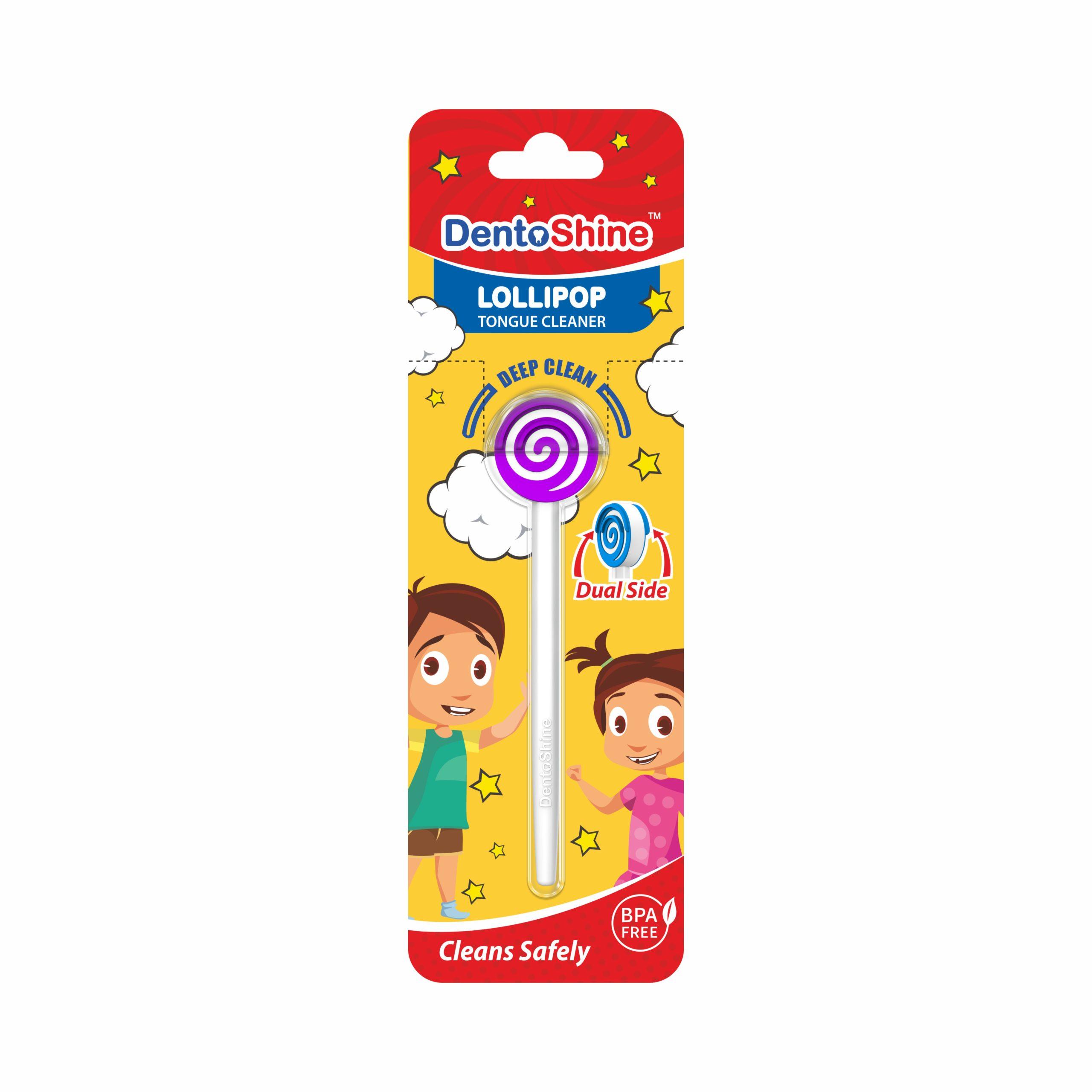Lollipop Tongue Cleaner for Kids (Purple)