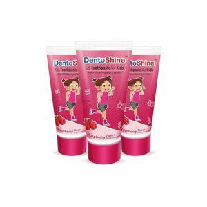 DentoShine Gel Toothpaste for Kids | Pack of 3 (Raspberry Flavor)
